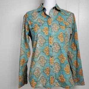 Walls Ranch wear western Cowgirl Rodro Queen  button front shirt Size Medium